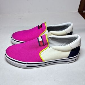 Tommy Hilfiger Womens 6.5 M Multicolor Flat Slip On Sneakers Display JA0